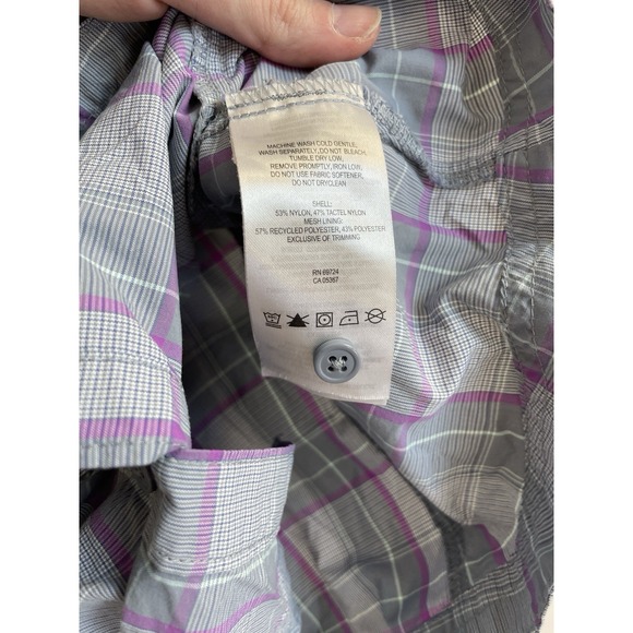 Womens Columbia Long Sleeve Button Up Vented Plaid Shirt M Fishing Roll Sleeves - Picture 9 of 14